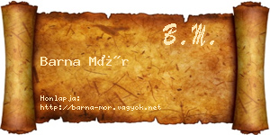 Barna Mór névjegykártya
