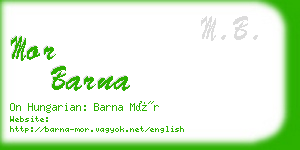 mor barna business card